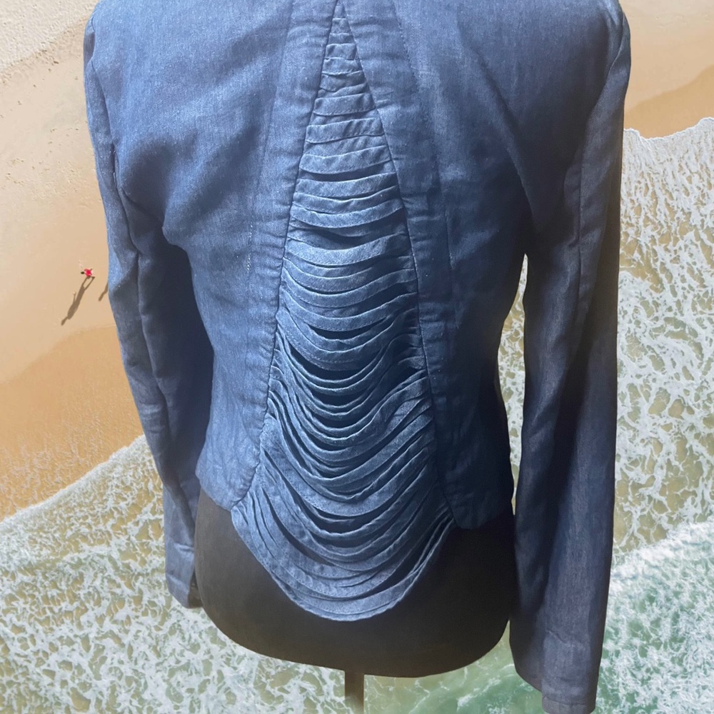 Mustard Seed Indigo Denim Jacket with Ruched Back